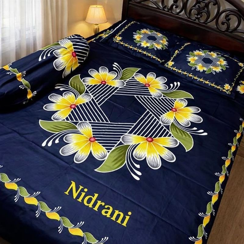 নিদ্রানি ফ্লোরাল জিওমেট্রিক নাইট বেডশিট সেট