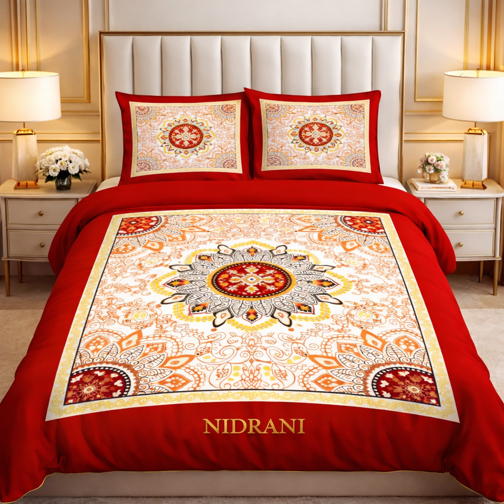 NIDRANI Royal Mandala Premium Bedsheet Set
