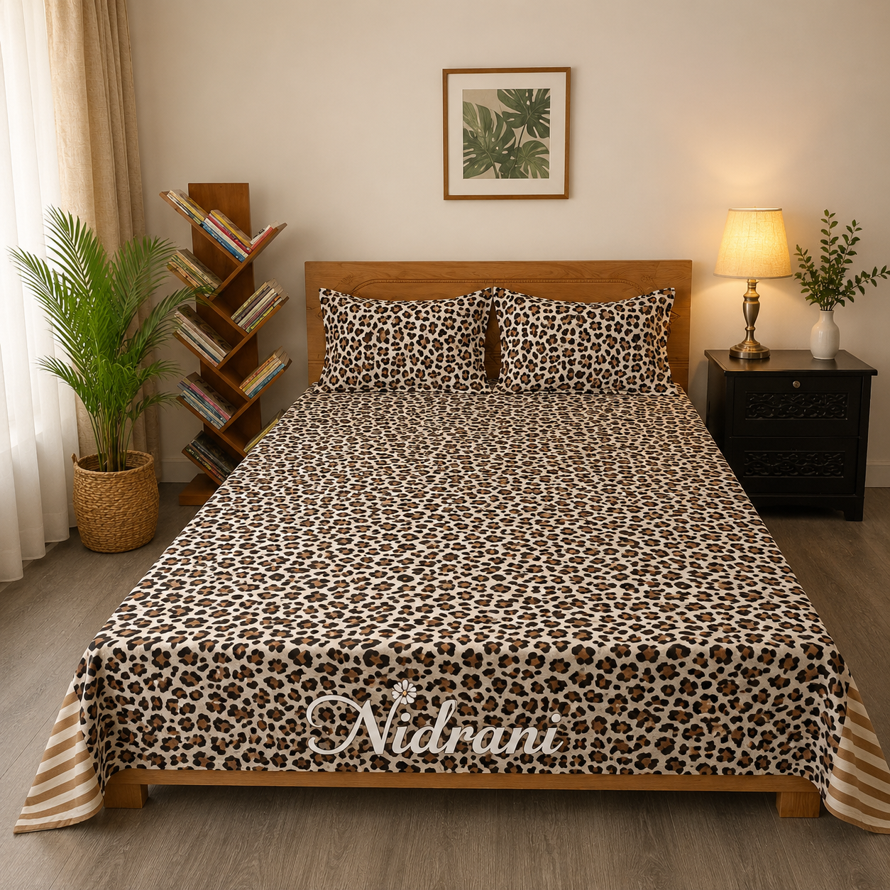 Nidrani Wild Luxe Leopard Twill Bedsheet