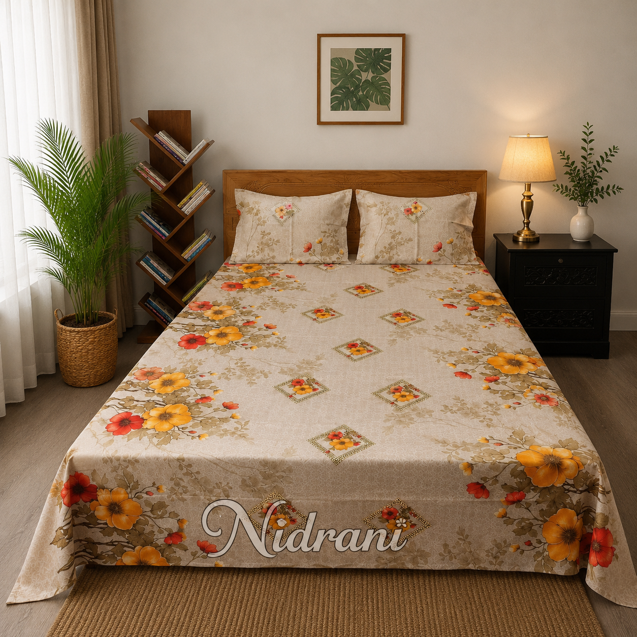 Nidrani Golden Maple  Twill Bedsheet