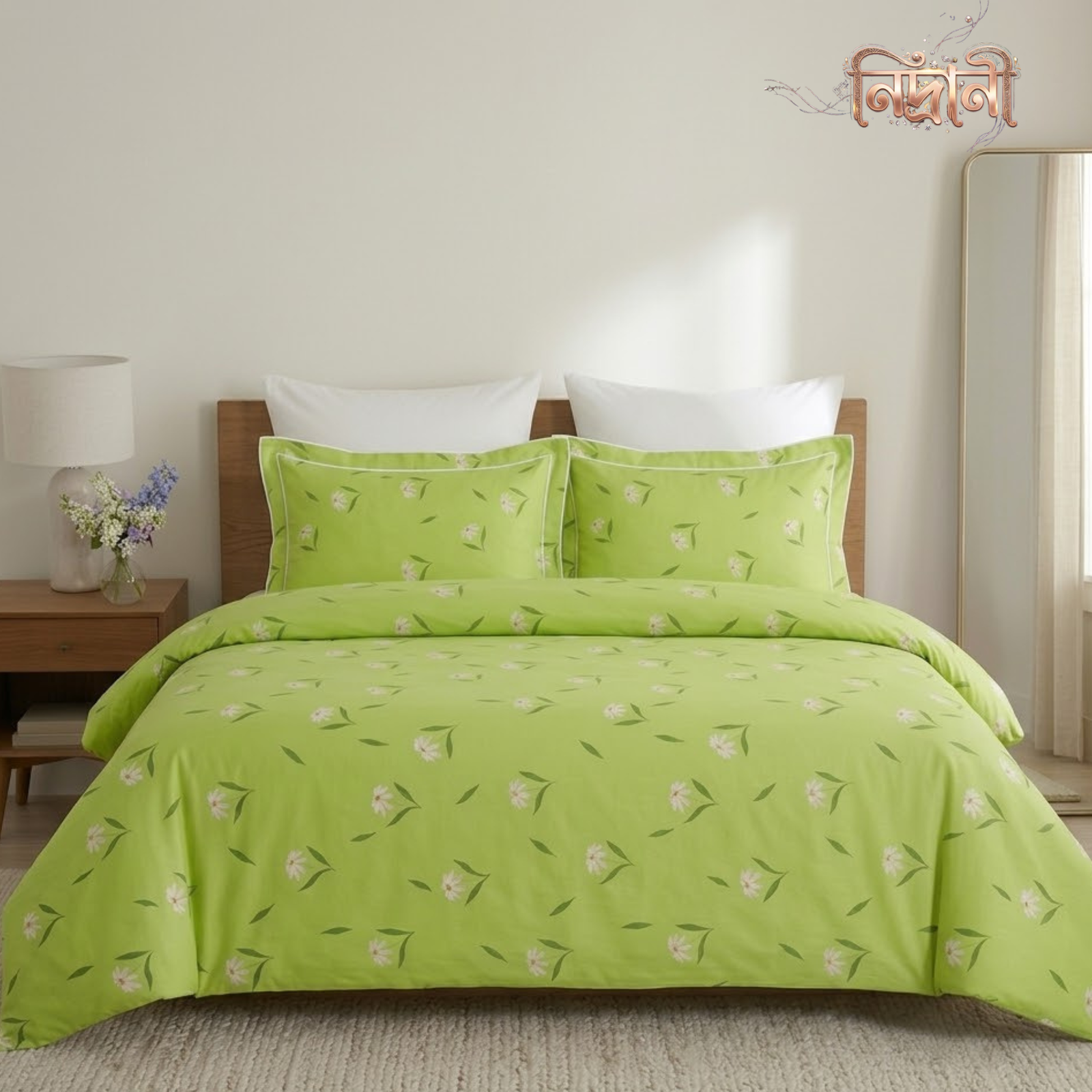 Nidrani Minted Meadow 4PC Sateen Bedsheet