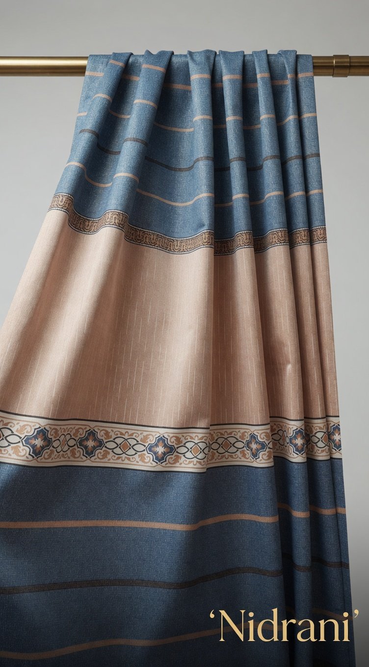 Nidrani Medallion Stripe Premium Curtain